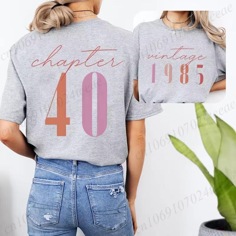 Tshirts for Women Classic 40th Milestone Best Friend Classic Tshirts for Women Vintage 40th Birthday Year Tops Streetwear Women