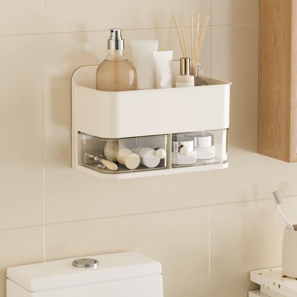 Plastic Bathroom Storage Rack Large Capacity Condiment Storage Box  for Kitchen
