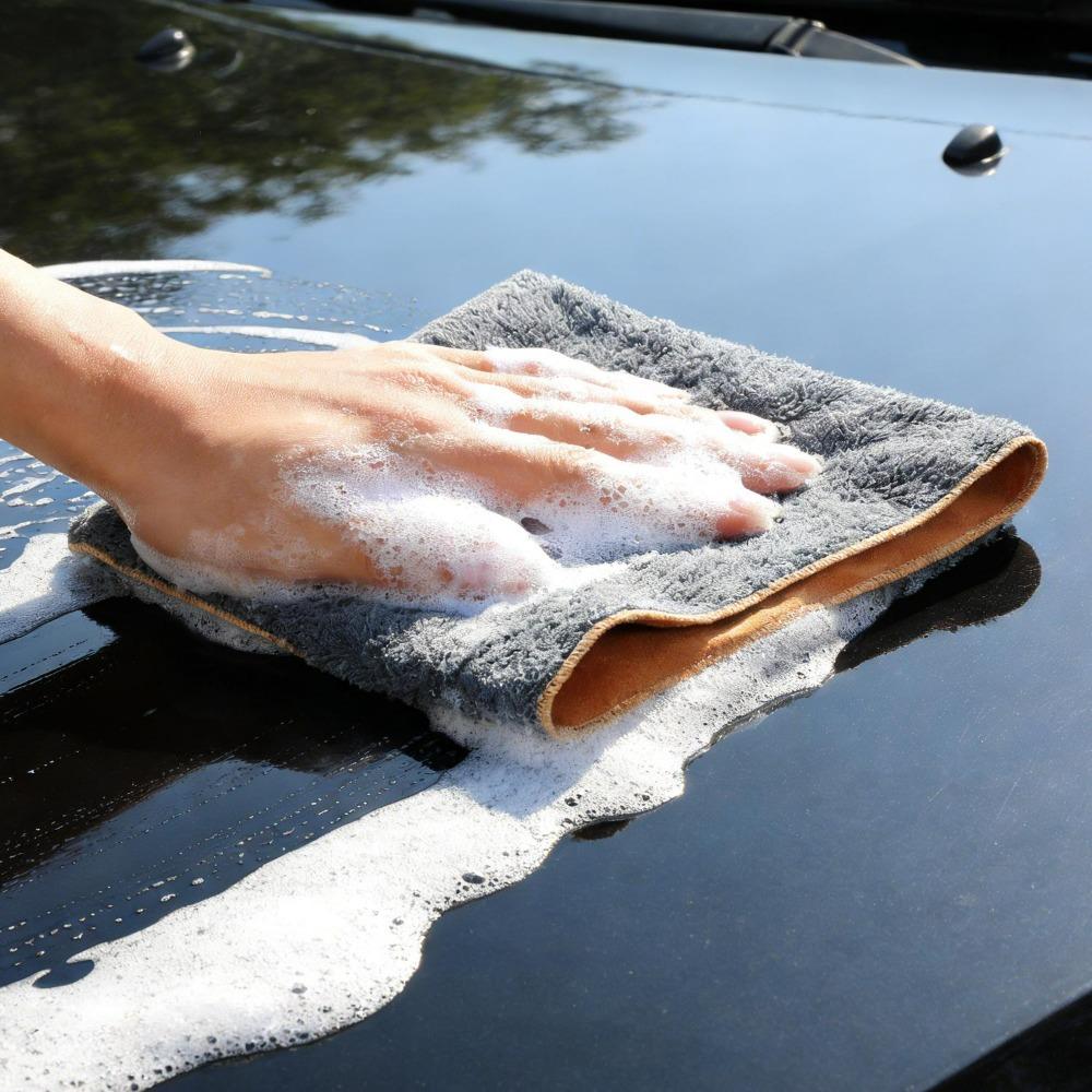Auto Detailing Towel Suede Coral Fleece Car Wash Cloth Super Thick Soft Drying Rag Scratch Free Paint Care Window Glass Cleaning