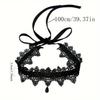 Gothic Lace Necklace, Victorian Velvet Collar with Water Droplet Pendant, Elegant and Suitable for Women's Party Accessories