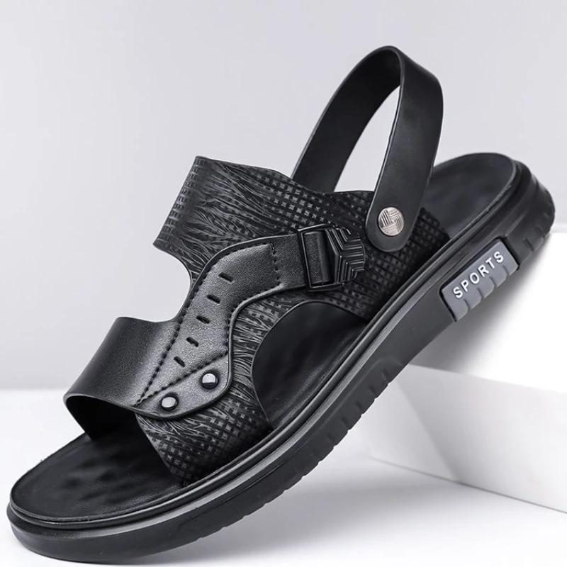 Genuine Leather Man Sandals Soft New Summer Low Price Sale Casual Stylish Barefoot Comfortable Luxury 2025 Shoes for Men