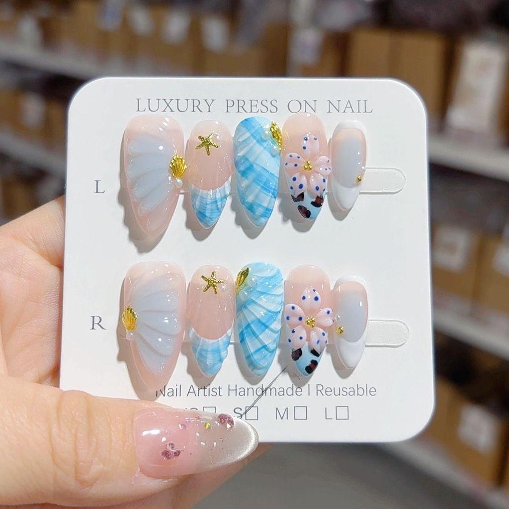 Uñas Postizas Francesas Hechas a Mano Placas de Arte para Uñas Productos Terminados Uñas Postizas Populares