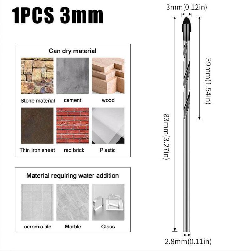 

Дырокол для плитки Дрель для стен Стекло Цемент Бетон Сверло Сплав Высокая Твердость Триангулятор Дрель Многофункциональные Инструменты 5pcs 12mm чёрный