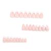 Secret Lives Glossy Reusable Artificial Translucent Pink Color with 3D Bow & 3D Flower Design Press On Nails 24 Pieces Set with Kit