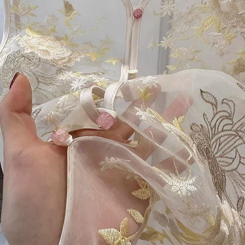 2025 Type Vest Vest Embroidery Summer Retro High-end Thin Vest New Top Thin