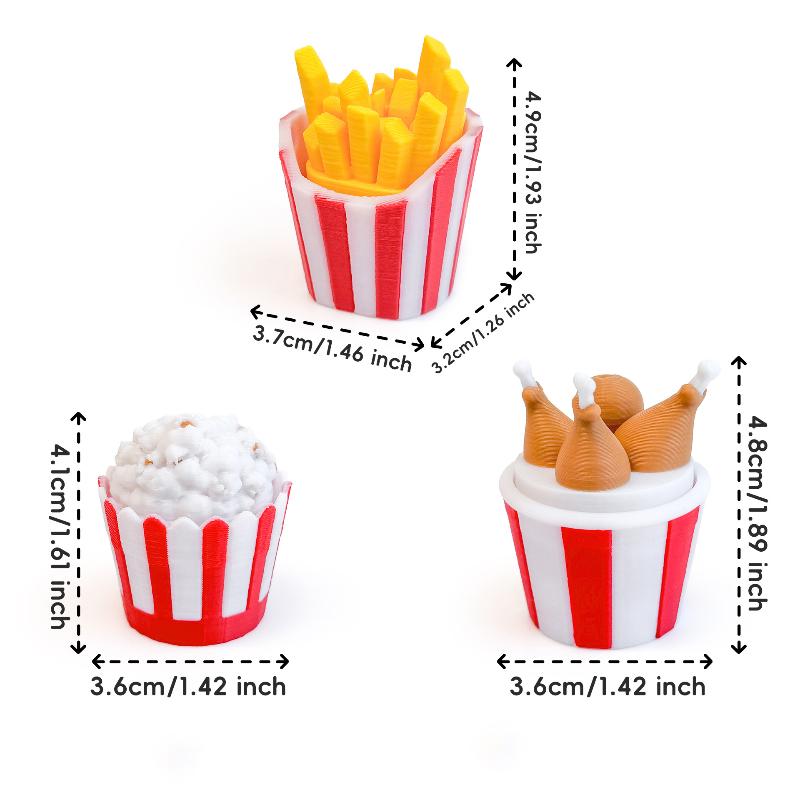 Food Shaped Keyboard Button Clicker Keychain Stress Relief Fidget Keyring Anxiety Relief Gift