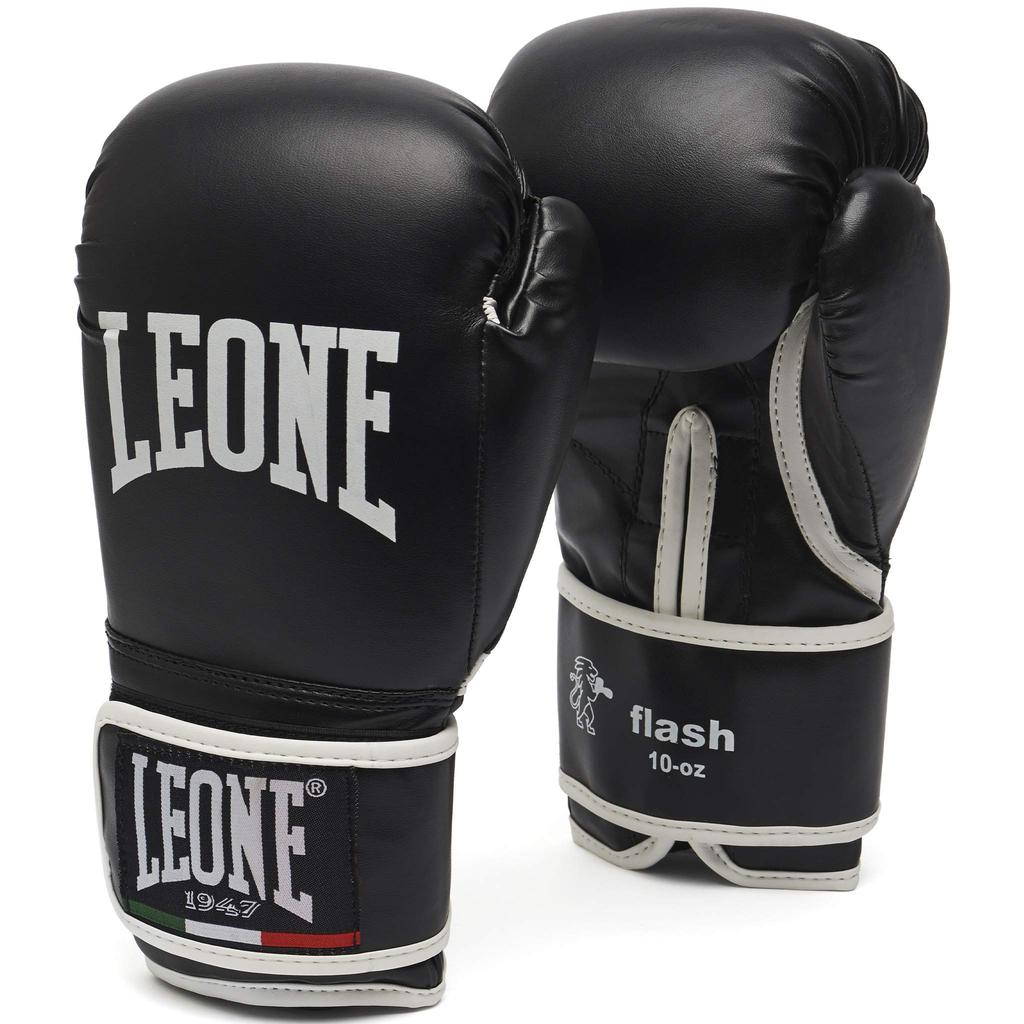 LEONE 1947 Boxing Martial Arts Practice Gloves Unisex Flex Synthetic Leather 14oz Black GN083 [FLASH] / [Genuine Product]
