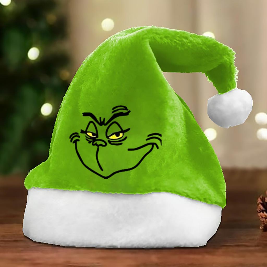 Plush Christmas Santa Hat for Holiday Party and Winter Festive Celebrations for Adults and Kids