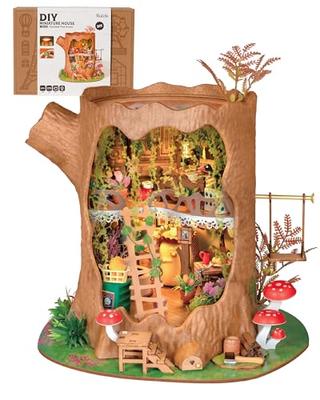 Rolife Miniature House Kit, Dollhouse, Fairytale Treehouse with LED, DIY Handmade Kit, Doll House, Interior Decor, Creates Ambience, Entryway, Craft K