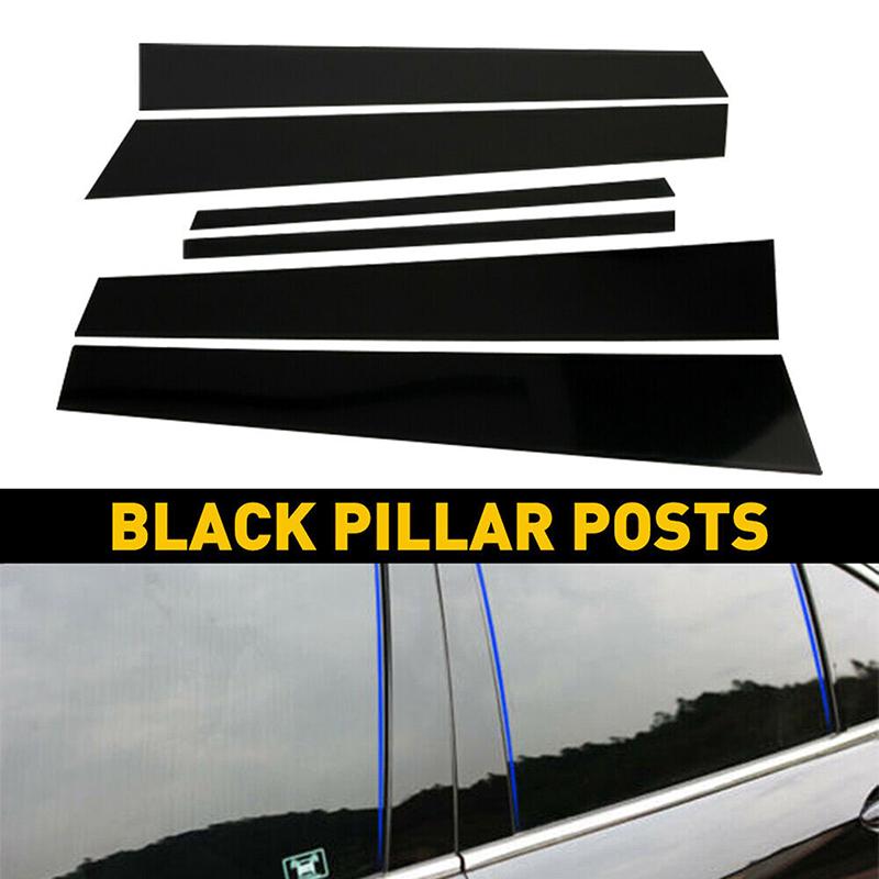 Glossy Black Car Window Pillar Post Sticker Decor Trim Film Fit For Honda Accord 2008-2012