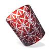 Takumibifu Dinner Luxe Kiriko Rock Glass Cup 80xH90mm 280cc Hishi-mon (Diamond Pattern) Red with Bo
