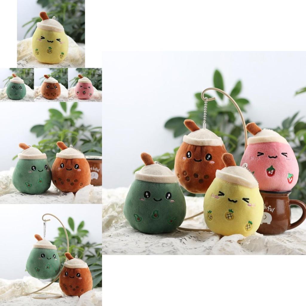 Miniature Apple Plush Milk Tea Cup Keychain Soft Sponge Filled Cute Gift Toy
