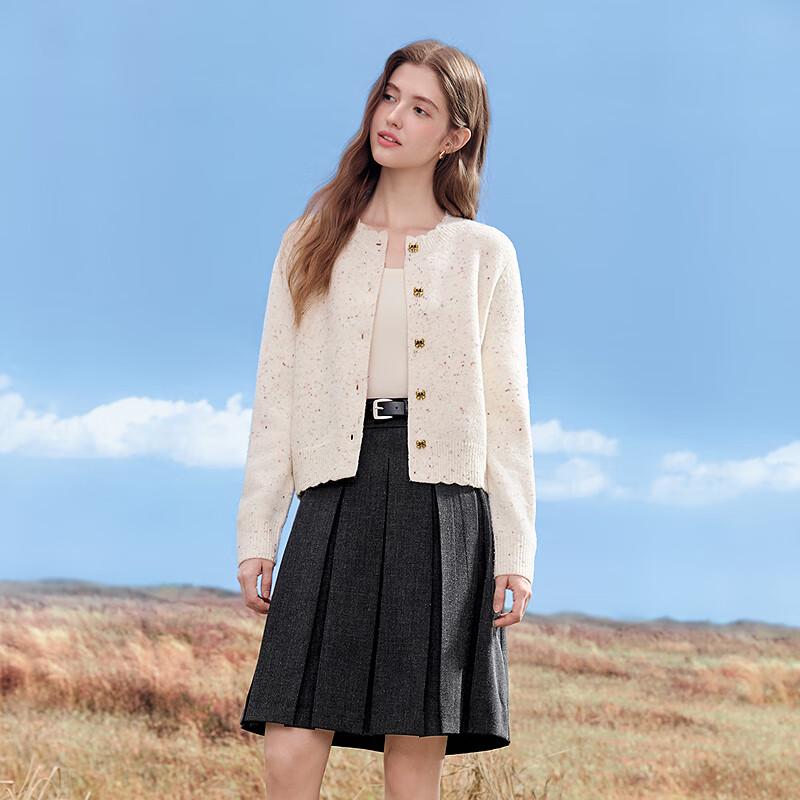 Betu Women's Butterfly Button Color Dot Knit Cardigan