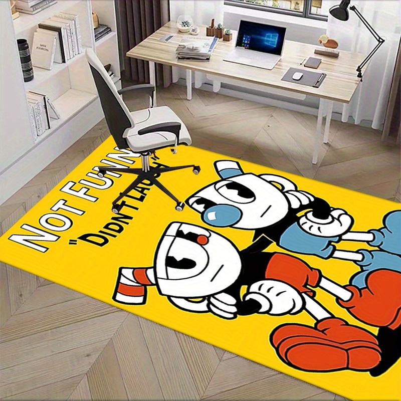 1pc Cuphead,Mugman,Minimalist Office Carpet Soft Polyester Non Slip Machine Washable Indoor Carpet L
