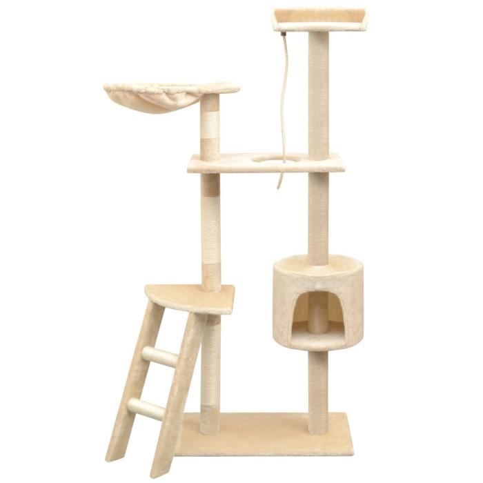 Arbre à chat - vidaXL - 150 cm - Beige - Griffoirs en sisal - Intérieur