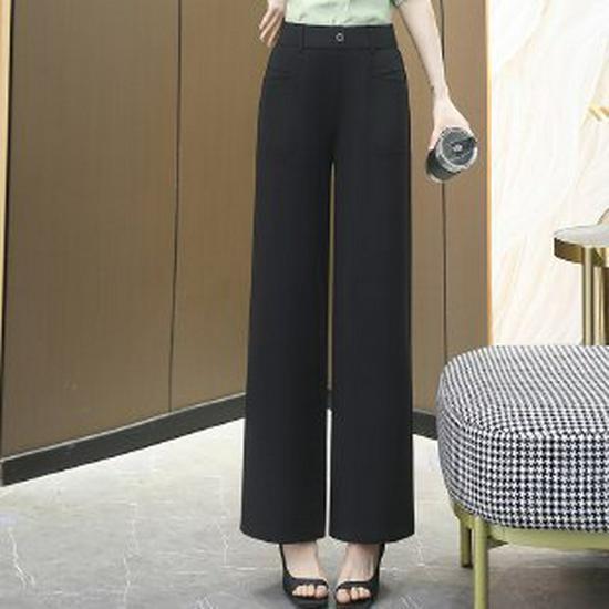 

Spring & Autumn High-Waisted Wide-Leg Pants for Middle-Aged Women – Loose, Casual Fit 3XL чорний