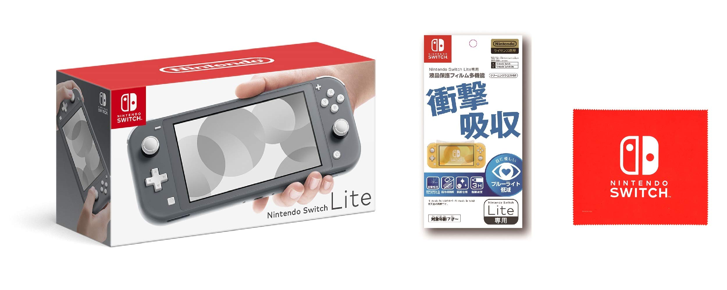 

Nintendo Switch Lite Gray Licensed LCD Protective Film for Nintendo Switch Lite Switch Logo Design Microfiber Cloth & [Nintendo Product]