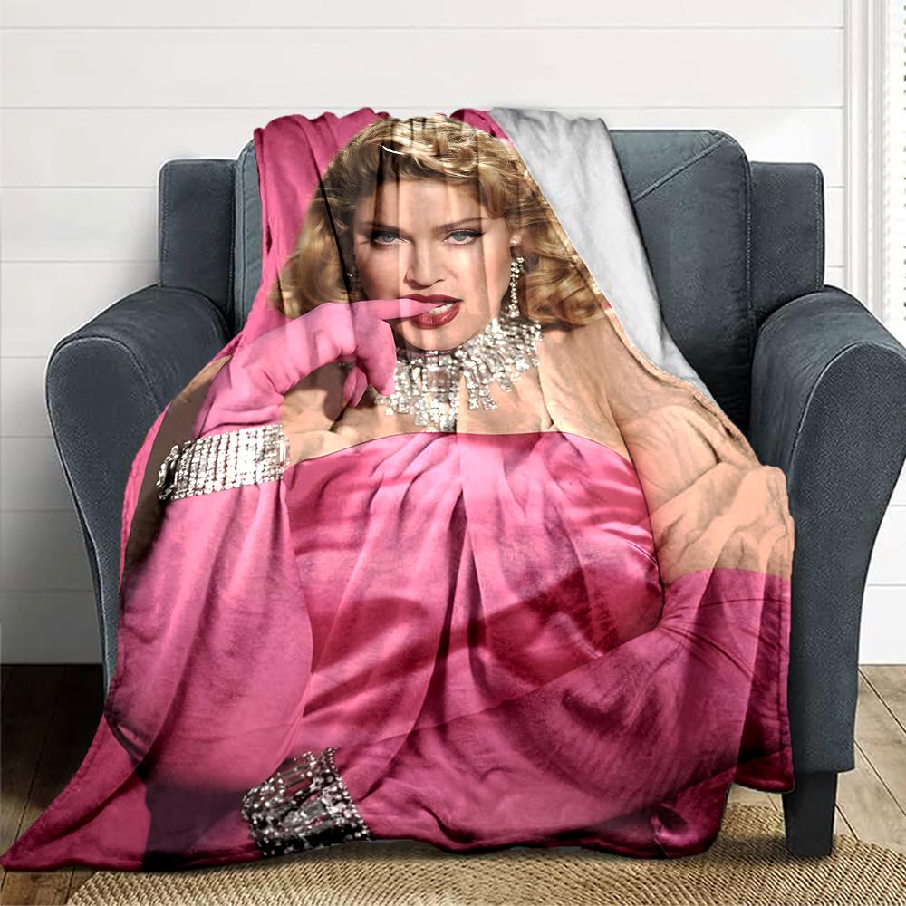 Pink Glamour Portrait Blanket Soft Throw Blanket For Home Bedroom Bed Sofa Travel Office Solid Christmas Blanket