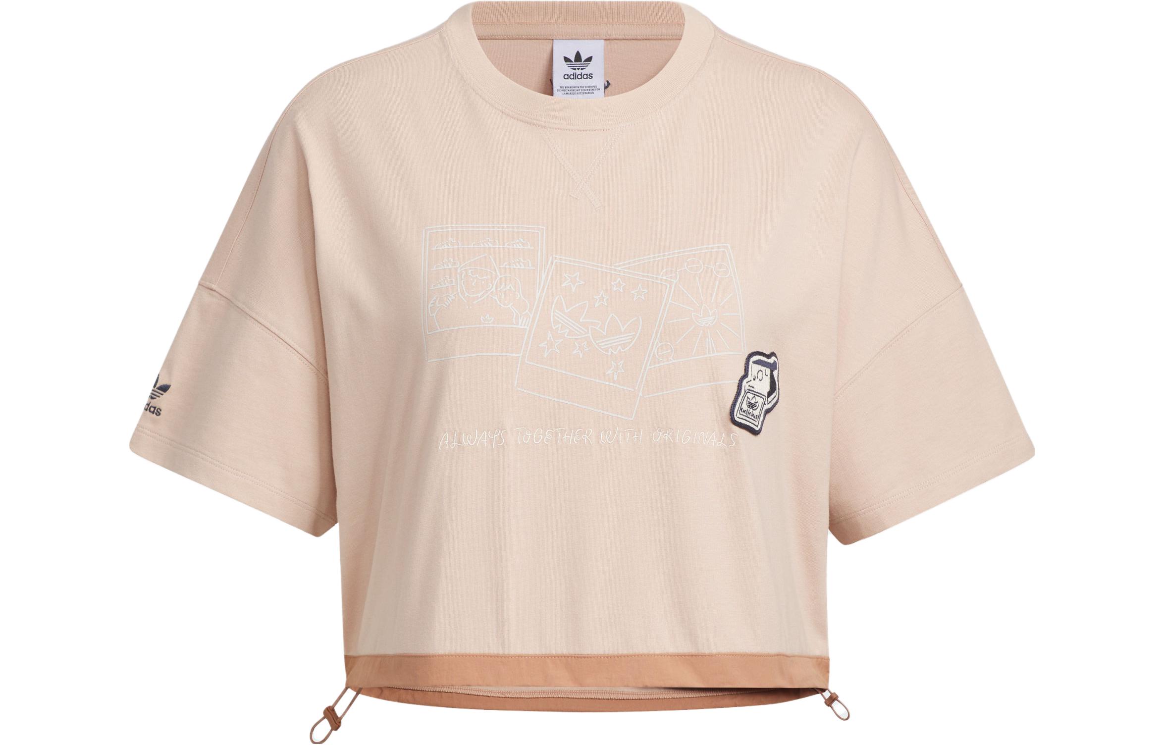 Adidas Originals x ZHANGCHANGXIONG,LIANMINGKUAN Drop Shoulder Sleeve T Shirt Women s Pearl Smoke Gray IS0650 S