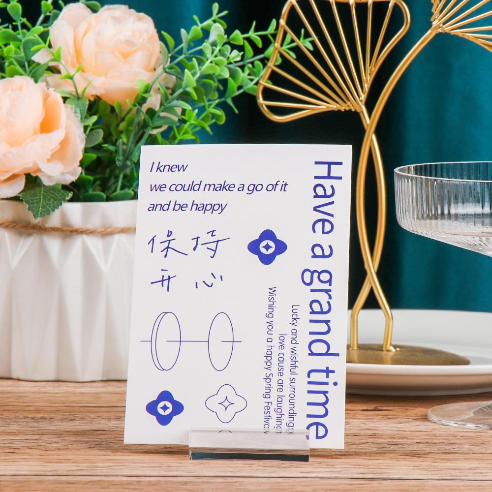 Stand Wedding Supplies Paper Clamp Acrylic Sign Holder Table Numbers Holder Clamps Stand Place Card