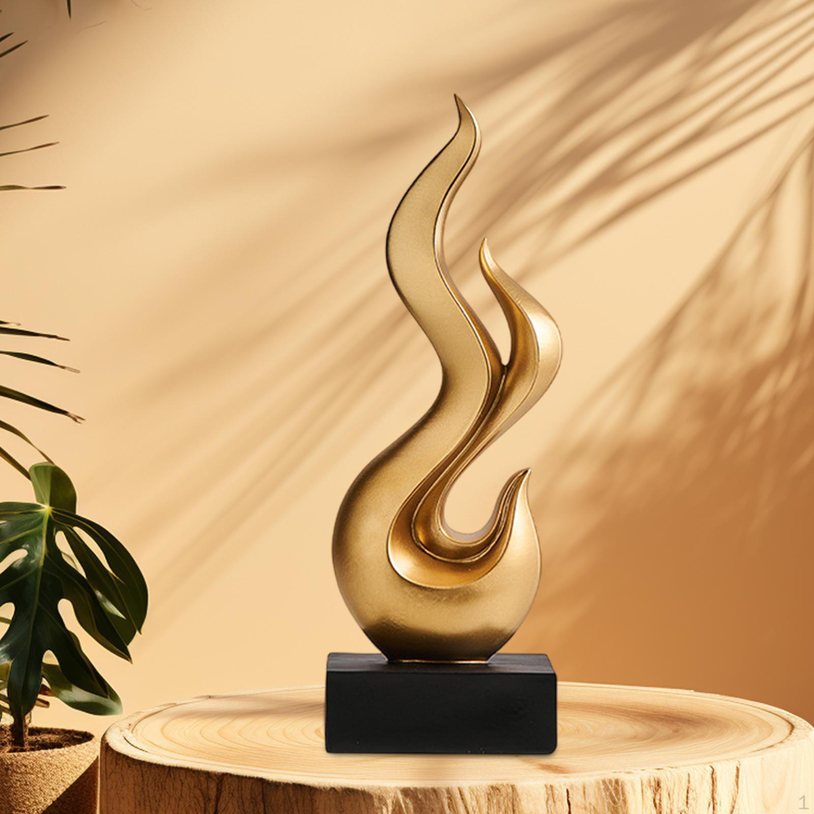 

Пламя Дизайн Смоляная Фигурка для Настольного Дисплея, Уникальное Искусство Главная золотой