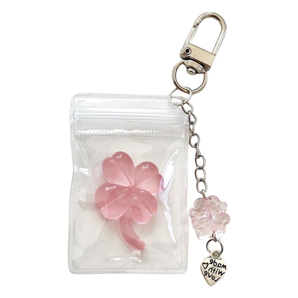 Adorable Four Leaf Clovers Pendant for Bags Or Keys Handmade Keychain Lanyard Phone Strap Stylish Cellphone Decoration