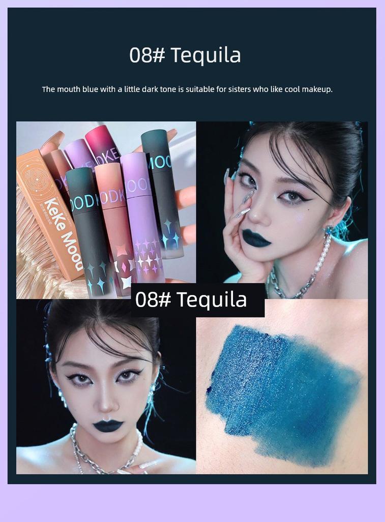 Fashion Lip Lacquer Purplish Gray Matte Finish Lipstick Peach Heart Wood Taupe Genuine Goods Waterproof Niche Style Brand Student