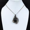 Silver Sheen Obsidian Pendant Copper Wire Wrapped Pendant Original Gemstone Pendant Copper Jewelry Stylish Pendant Handmade Jewelry For Gift
