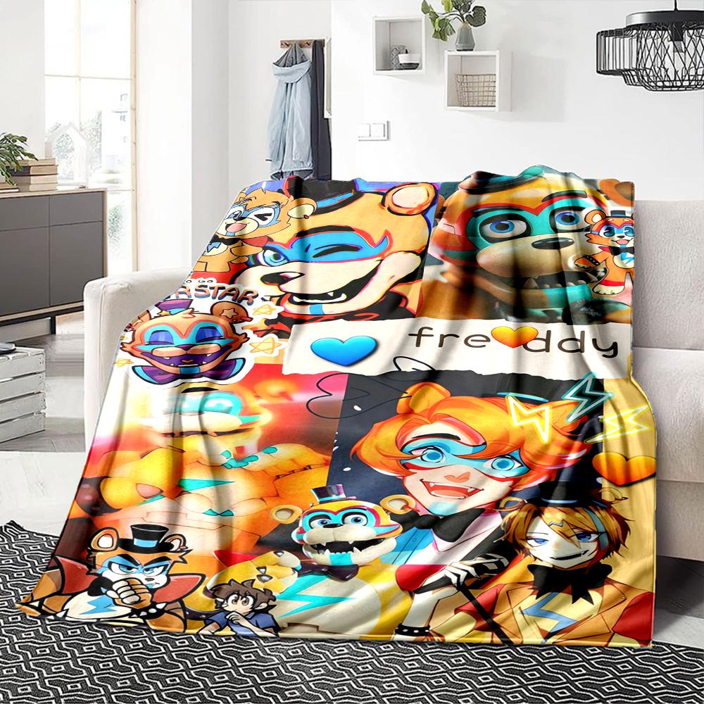 1Pc Fnaf Freddy'S Horror Theme Blanket For Couch Bed Plush Cozy Fuzzy Blanket Super Soft Warm Blankets For Fall And Winter 0918217