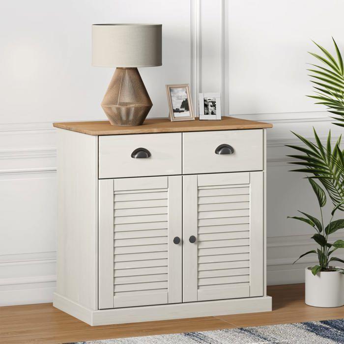 VidaXL Buffet avec tiroirs VIGO 78x40x75 cm blanc bois massif de pin 353203