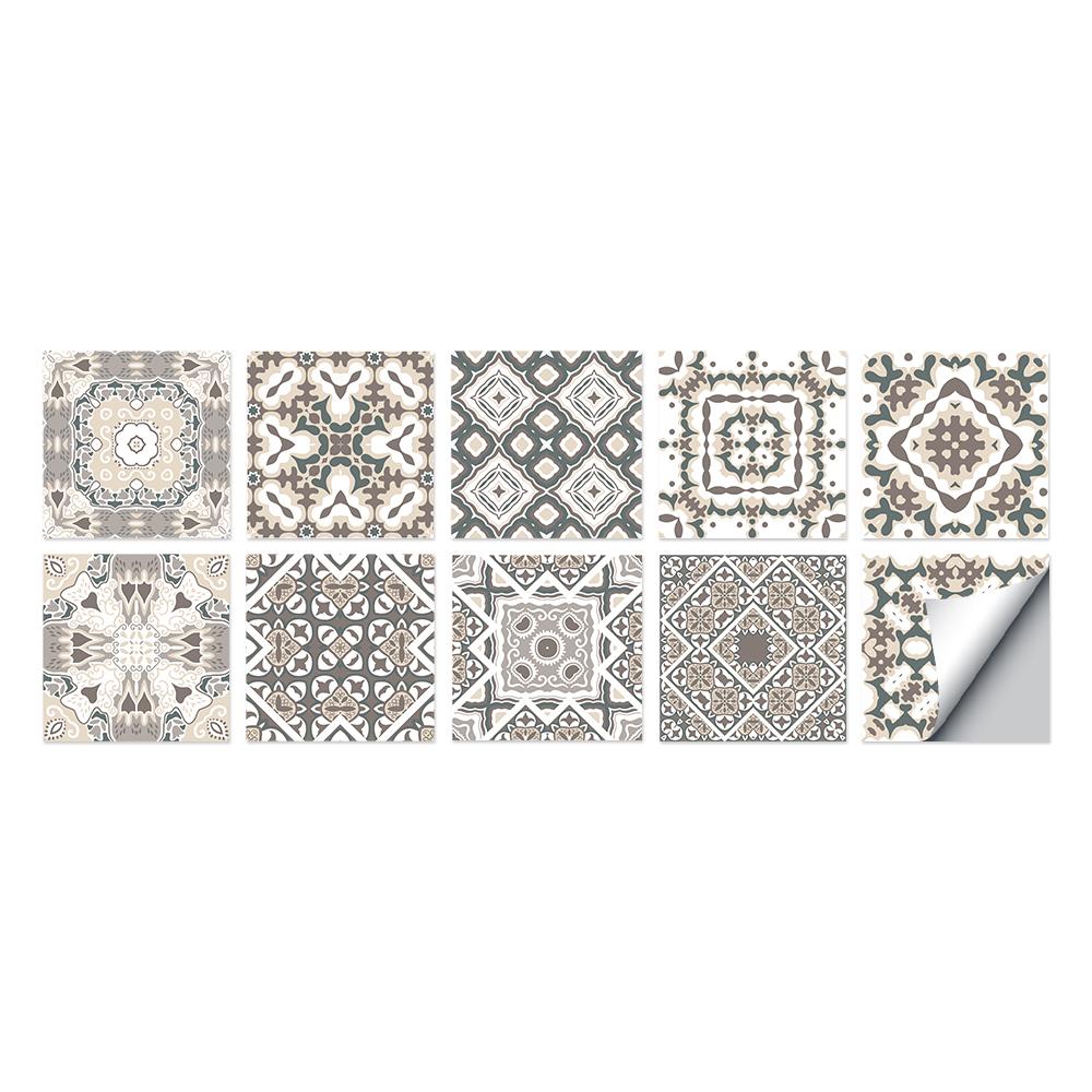 Tile Stickers Waterproof Kitchen Retro Moroccan Self Adhesive Bathroom Decal Vinyl Peel And Stick Wall Decoration Wallpaper NONE