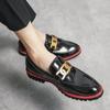 Fashion 2025 Patent Leather Mens Designer Big Chain Oxfords Casual Classic Comfortable Footwear Dress Shoes Large Size 48 Flats Sneakers