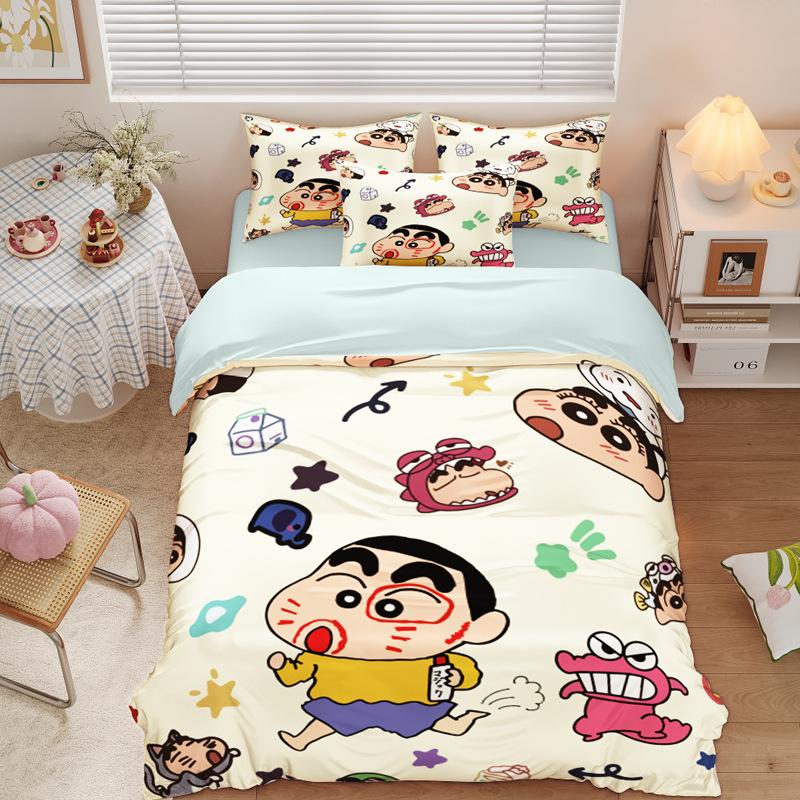 New Style C-Crayon Shin-chan Bedding Sets Shin-chan Duvet Cover Bed Set Quilt Cover Pillowcase Kids Adult Size