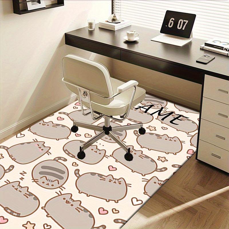 Cute, Fluffy, Cat Office Carpet Soft Polyester Entrance Carpet Washable Non Slip Machine Washable In