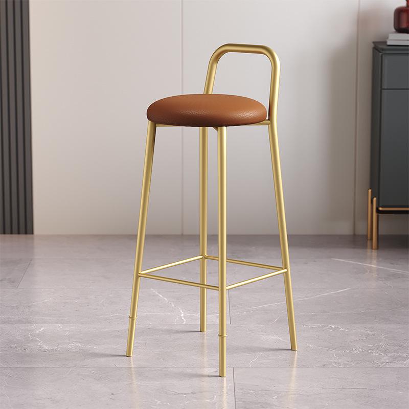 Nordic Iron Art Bar Stool with Backrest – Modern, Luxurious Design