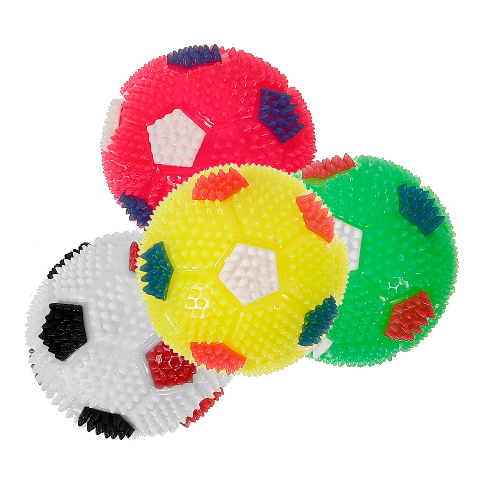 4 шт. пищащий мяч игрушка для собаки светящийся эластичный колючий мяч пищащий прыгучий мяч игрушки для мужчин женщин взрослых подростков и домашних животных 4pcs