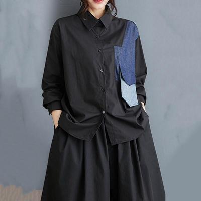 Long Sleeve Plus Size Cotton Vintage Shirts & Blouses for Blouse Casual Loose Spring Autumn Tops Women Button Up Shirt