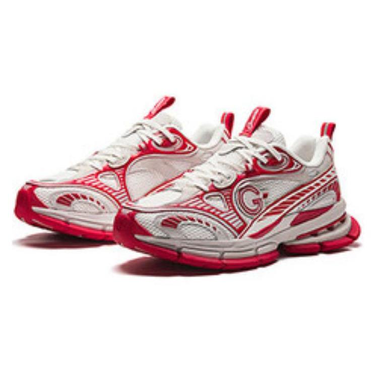 Anta Champion All Weather Series Slip Resistant Low Top Running Shoes Men's White Red 112348805A-5
