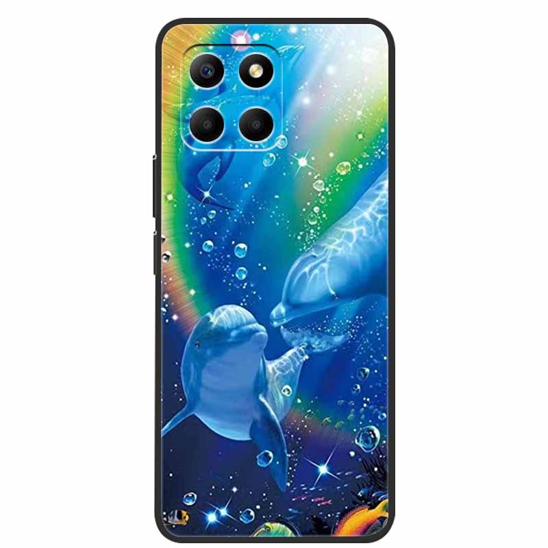 Für Honor 70 Lite Hülle Weiches TPU Silikon Bemalte Katze Schwarze Rückabdeckungen Für Huawei Honor70 Lite RBN-NX1 Hüllen Honor 70Lite 5G Tasche
