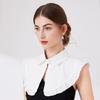 Women's Elegant Turn Down False Collar with Ruffled Trim Decorative Shawl Wrap Scarf Capelet for Dresses Blouse Top