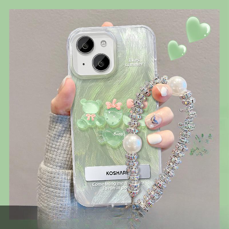 Applicable To Opporeno11 Mobile Phone Case Vivos18 Peach Doll Stand Feather Yarn Xiaomi 14 Women's Chain
