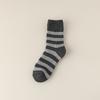 3 Pairs of Men's Winter Velvet and Thick Warm Hoop New Striped Wool Mid Tube Socks
