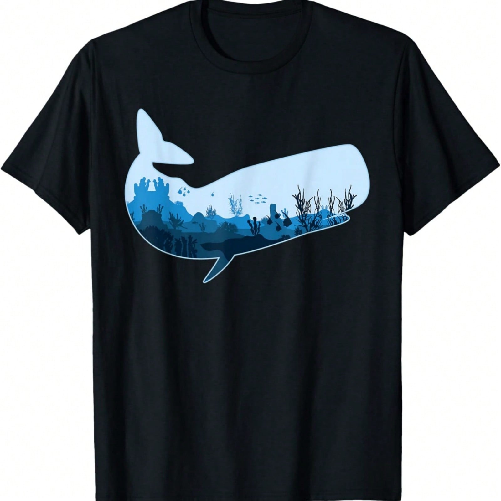 Sperm Whale Print Underwater - Lover Sperm Whale T-Shirt S разноцветный