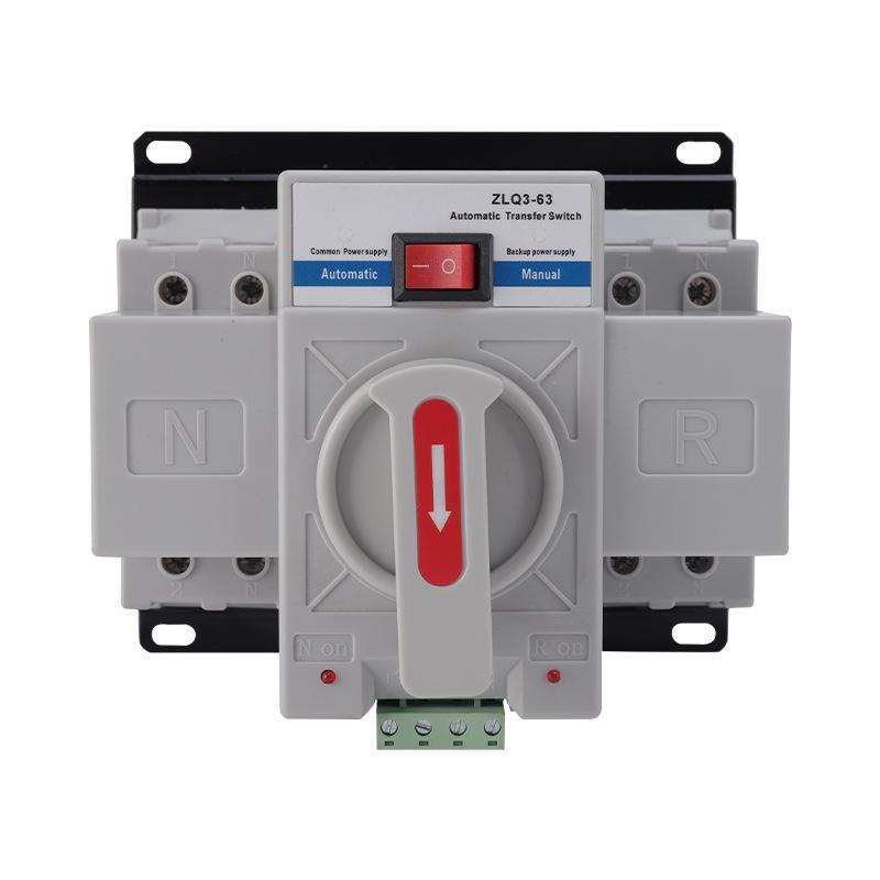 1Pcs 2P 63A 220V 50/60Hz Dual Power Manual Changeover Switch Miniature Circuit Breaker Automatic Transfer Switch