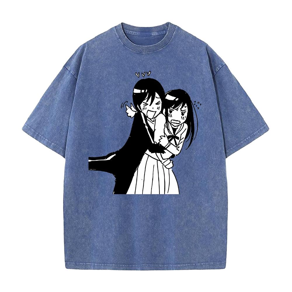 Yato Iki Hiyori Funny Print T-shirt Anime Noragami Clothing Men Women Cotton Tshirts Retro Washed T Shirt Harajuku Casual Tops