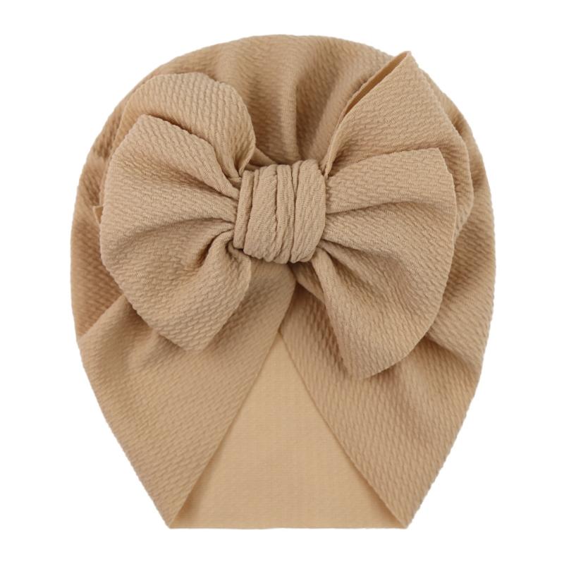 

Детская шапочка с большим бантом для девочек и мальчиков, однотонный тюрбан с бантом, повязки на голову для малышей, чепчик для детей, шапочка-бини, реквизит для фотосъемки новорожденных хаки