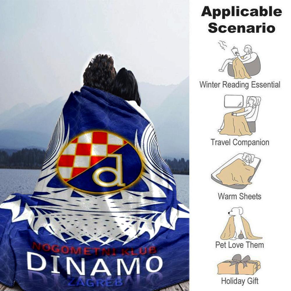 Dinamo Zagreb Print Flanelldecke Hohe Qualität Warm Bequem Decke für Alle Jahreszeiten Perfekt für Geschenke Heimdekoration