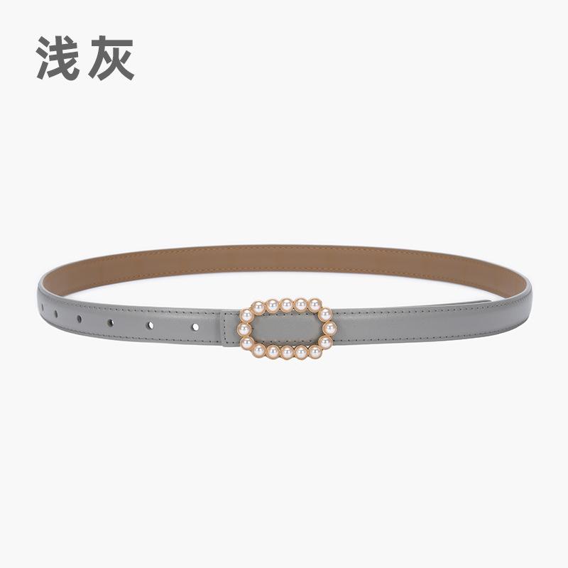 Belt Women'S Genuine Leather Cowhide Black Belt Fine Decoration Skirt Simple Suit Jeans Belt