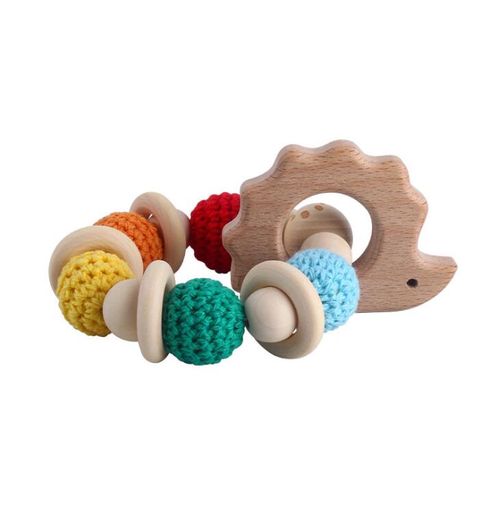 Rattles Wooden Baby Toys Grasp Play Game Teething Kids Toy Bed Bell Sand Hammer Educational Toy Musical Instruments For Children
