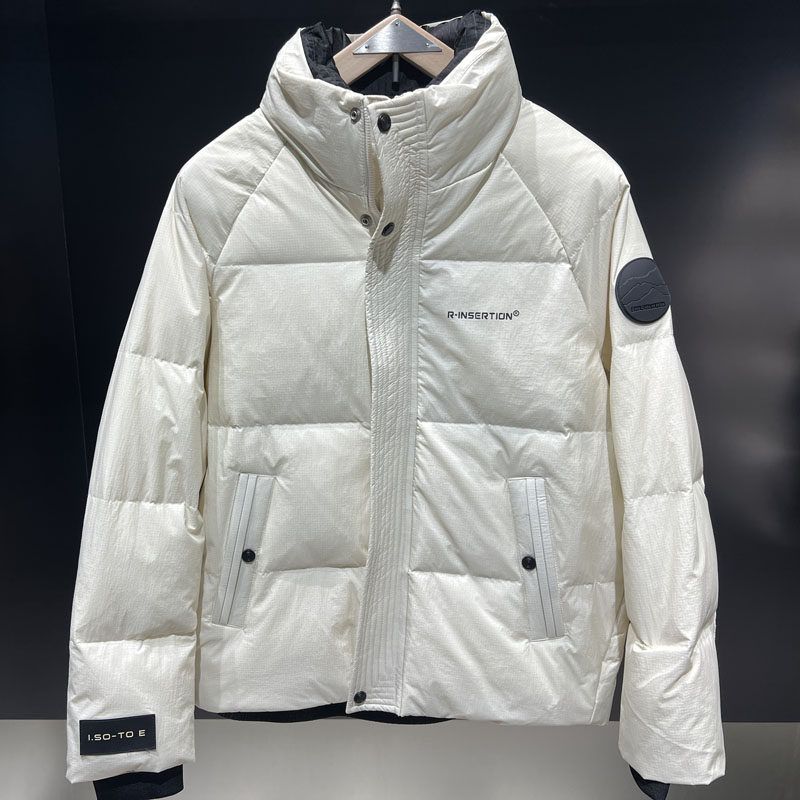 Export Tail Goods Trendy Stand-up Collar down Jacket Men's Winter New Arrival Fashion All-Matching Thickened Heattech White Duck down Coat Men